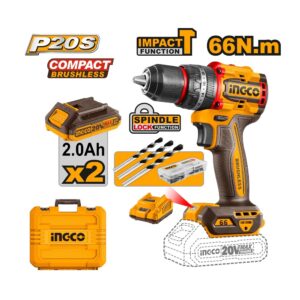 Aku udarna bušilica 66nm 2x2ah CIDLI20668E Ingco