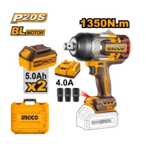 Akumulatorski udarni odvijač 3/4″ 1350Nm 2×5,0Ah CIWLI20135E Ingco