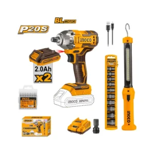 Set akumulatorskog alata, udarni odvijac i lampa, COSLI23011 Ingco