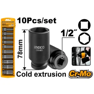 Set nasadnih ključeva 1/2″ 10/1 HKISSD12102L Ingco